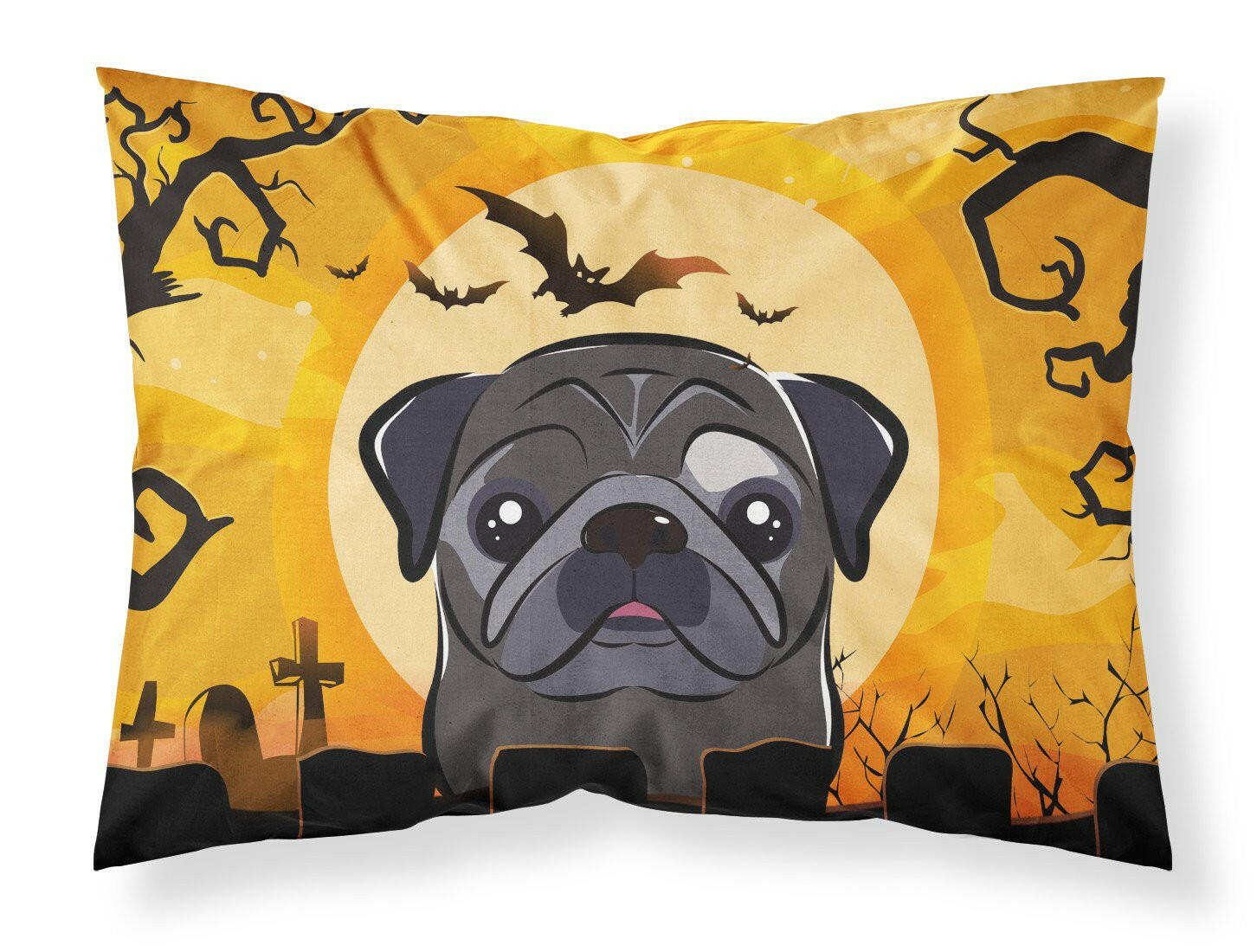 Halloween Black Pug Standard Pillowcase Lightweight Super Soft Easy Care Decorative Artwork Pillowcase, Standard