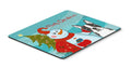Snowman with Boston Terrier Mouse Pad, Heat Resistant Trivet Hot Pad , Non Slip Rubber Desk Mat, Kitchen Counter Protector, Home Office Decor Gift