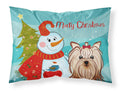 Snowman with Yorkie Yorkishire Terrier Standard Pillowcase Lightweight Super Soft Easy Care Decorative Artwork Pillowcase, Standard