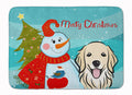 Snowman with Golden Retriever Memory Foam Kitchen Mat Machine Washable Anti-Fatigue Cushion Comfort Bath or Kitchen Rug