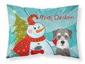 Snowman with Schnauzer Standard Pillowcase Lightweight Super Soft Easy Care Decorative Artwork Pillowcase, Standard