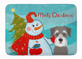 Snowman with Schnauzer Memory Foam Kitchen Mat Machine Washable Anti-Fatigue Cushion Comfort Bath or Kitchen Rug