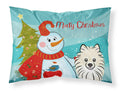 Snowman with Pomeranian Standard Pillowcase Lightweight Super Soft Easy Care Decorative Artwork Pillowcase, Standard