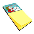 Snowman with Maltese Watercolor Sticky Note Holder Refillable Dispenser Desk Accessory 3x3 Pad Gift