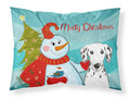 Snowman with Dalmatian Standard Pillowcase Lightweight Super Soft Easy Care Decorative Artwork Pillowcase, Standard