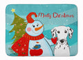 Snowman with Dalmatian Memory Foam Kitchen Mat Machine Washable Anti-Fatigue Cushion Comfort Bath or Kitchen Rug