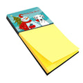 Snowman with Dalmatian Watercolor Sticky Note Holder Refillable Dispenser Desk Accessory 3x3 Pad Gift