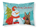 Snowman with German Shepherd Standard Pillowcase Lightweight Super Soft Easy Care Decorative Artwork Pillowcase, Standard