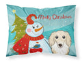 Snowman with Longhair Creme Dachshund Standard Pillowcase Lightweight Super Soft Easy Care Decorative Artwork Pillowcase, Standard