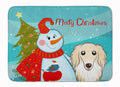 Snowman with Longhair Creme Dachshund Memory Foam Kitchen Mat Machine Washable Anti-Fatigue Cushion Comfort Bath or Kitchen Rug