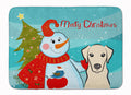 Snowman with Yellow Labrador Memory Foam Kitchen Mat Machine Washable Anti-Fatigue Cushion Comfort Bath or Kitchen Rug