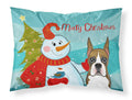 Snowman with Boxer Standard Pillowcase Lightweight Super Soft Easy Care Decorative Artwork Pillowcase, Standard
