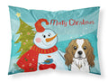 Snowman with Cavalier Spaniel Standard Pillowcase Lightweight Super Soft Easy Care Decorative Artwork Pillowcase, Standard