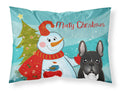 Snowman with French Bulldog Standard Pillowcase Lightweight Super Soft Easy Care Decorative Artwork Pillowcase, Standard