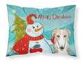 Snowman with Borzoi Standard Pillowcase Lightweight Super Soft Easy Care Decorative Artwork Pillowcase, Standard