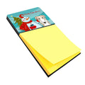 Snowman with Borzoi Watercolor Sticky Note Holder Refillable Dispenser Desk Accessory 3x3 Pad Gift