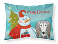 Snowman with Saluki Standard Pillowcase Lightweight Super Soft Easy Care Decorative Artwork Pillowcase, Standard