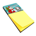 Snowman with Saluki Watercolor Sticky Note Holder Refillable Dispenser Desk Accessory 3x3 Pad Gift