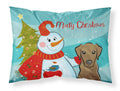 Snowman with Chocolate Labrador Standard Pillowcase Lightweight Super Soft Easy Care Decorative Artwork Pillowcase, Standard