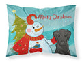 Snowman with Black Labrador Standard Pillowcase Lightweight Super Soft Easy Care Decorative Artwork Pillowcase, Standard