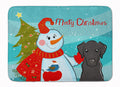Snowman with Black Labrador Memory Foam Kitchen Mat Machine Washable Anti-Fatigue Cushion Comfort Bath or Kitchen Rug