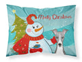 Snowman with Italian Greyhound Standard Pillowcase Lightweight Super Soft Easy Care Decorative Artwork Pillowcase, Standard