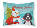 Snowman with Bernese Mountain Dog Standard Pillowcase Lightweight Super Soft Easy Care Decorative Artwork Pillowcase, Standard
