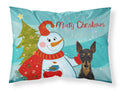 Snowman with Min Pin Standard Pillowcase Lightweight Super Soft Easy Care Decorative Artwork Pillowcase, Standard