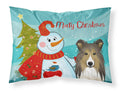 Snowman with Sheltie Standard Pillowcase Lightweight Super Soft Easy Care Decorative Artwork Pillowcase, Standard