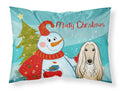 Snowman with Afghan Hound Standard Pillowcase Lightweight Super Soft Easy Care Decorative Artwork Pillowcase, Standard