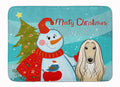 Snowman with Afghan Hound Memory Foam Kitchen Mat Machine Washable Anti-Fatigue Cushion Comfort Bath or Kitchen Rug