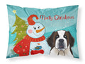 Snowman with Saint Bernard Standard Pillowcase Lightweight Super Soft Easy Care Decorative Artwork Pillowcase, Standard