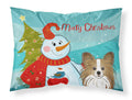 Snowman with Papillon Standard Pillowcase Lightweight Super Soft Easy Care Decorative Artwork Pillowcase, Standard