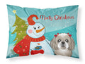 Snowman with Gray Silver Shih Tzu Standard Pillowcase Lightweight Super Soft Easy Care Decorative Artwork Pillowcase, Standard