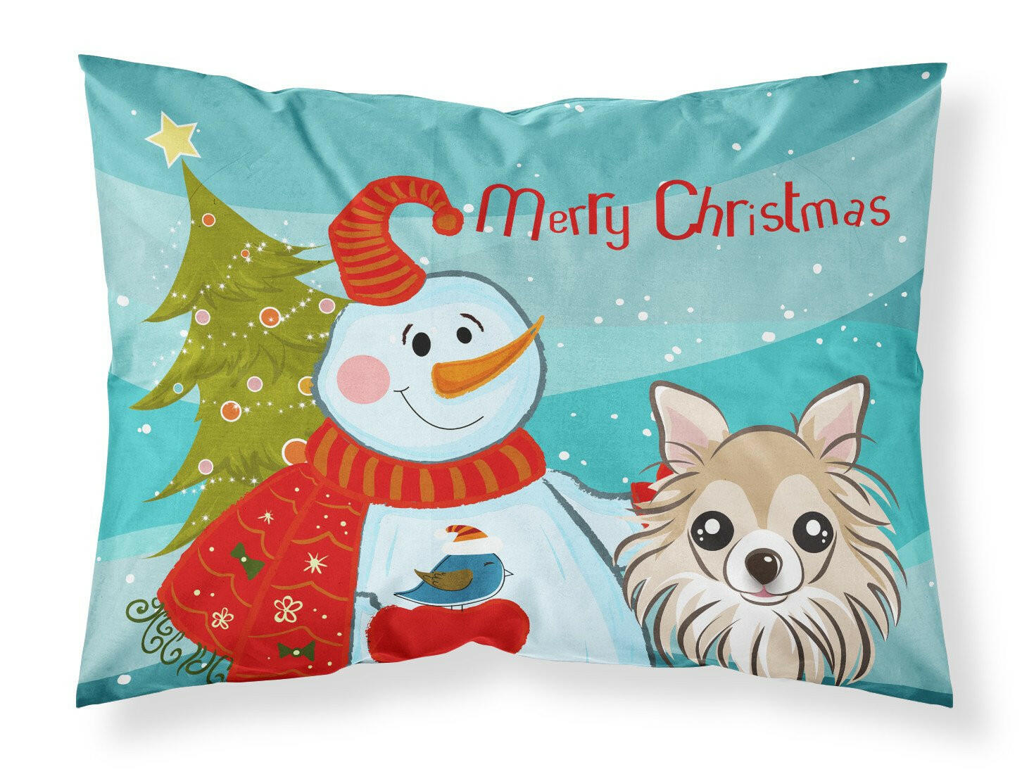 Snowman with Chihuahua Standard Pillowcase Lightweight Super Soft Easy Care Decorative Artwork Pillowcase, Standard