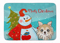 Snowman with Chihuahua Memory Foam Kitchen Mat Machine Washable Anti-Fatigue Cushion Comfort Bath or Kitchen Rug