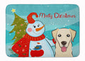 Snowman with Golden Retriever Memory Foam Kitchen Mat Machine Washable Anti-Fatigue Cushion Comfort Bath or Kitchen Rug