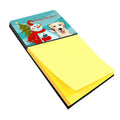 Snowman with Golden Retriever Watercolor Sticky Note Holder Refillable Dispenser Desk Accessory 3x3 Pad Gift