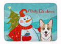Snowman with Sable Corgi Memory Foam Kitchen Mat Machine Washable Anti-Fatigue Cushion Comfort Bath or Kitchen Rug