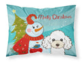 Snowman with White Poodle Standard Pillowcase Lightweight Super Soft Easy Care Decorative Artwork Pillowcase, Standard
