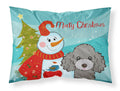 Snowman with Silver Gray Poodle Standard Pillowcase Lightweight Super Soft Easy Care Decorative Artwork Pillowcase, Standard