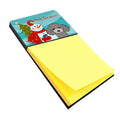 Snowman with Silver Gray Poodle Watercolor Sticky Note Holder Refillable Dispenser Desk Accessory 3x3 Pad Gift