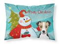 Snowman with Jack Russell Terrier Standard Pillowcase Lightweight Super Soft Easy Care Decorative Artwork Pillowcase, Standard