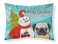 Snowman with Fawn Pug Standard Pillowcase Lightweight Super Soft Easy Care Decorative Artwork Pillowcase, Standard
