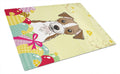 Jack Russell Terrier Easter Egg Hunt Cutting Board Tempered Glass Kitchen Cutting Surface, Heat Resistant Chopping, Non-Slip Feet, Food Prep & Serving