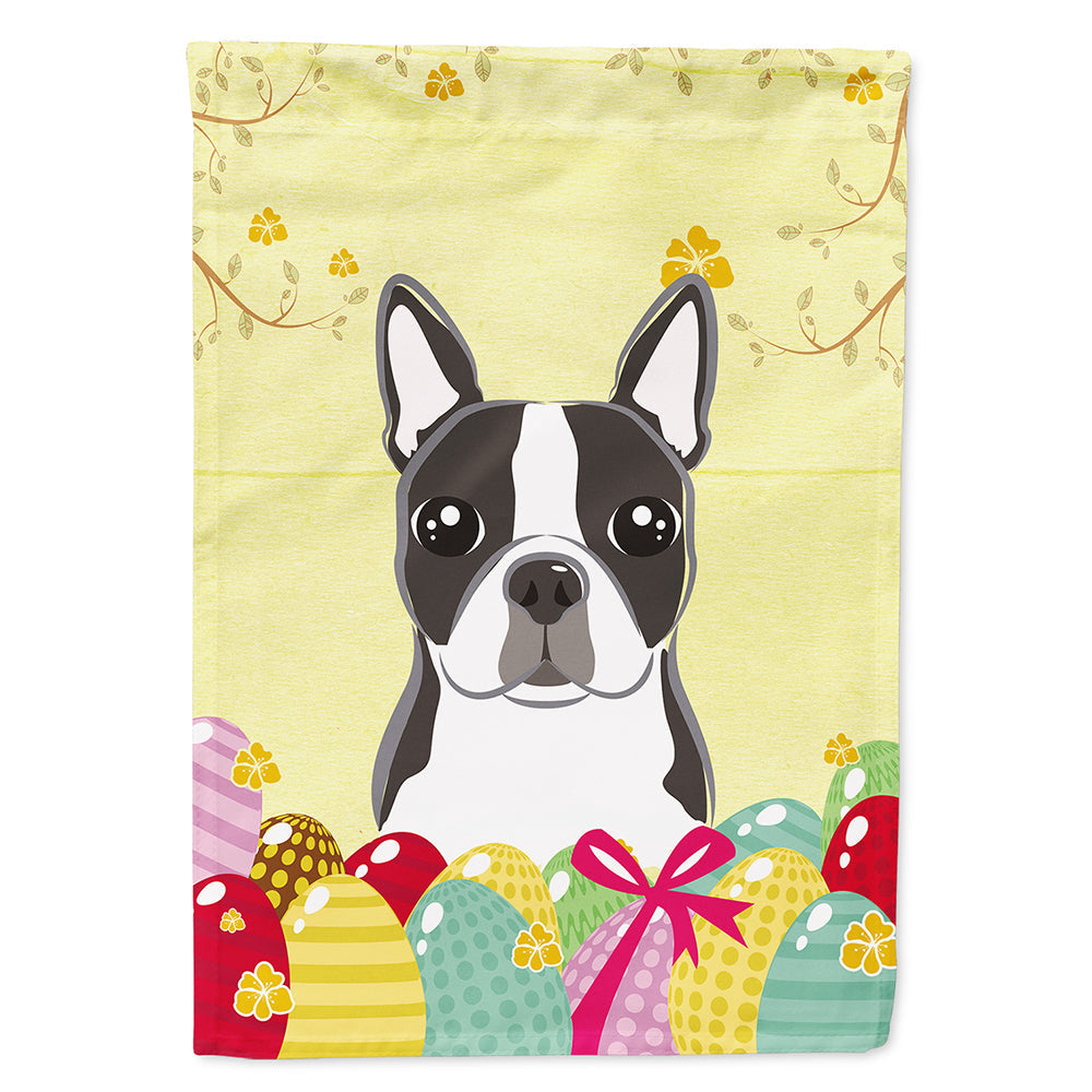 Boston Terrier Easter Egg Hunt House Flag 28x40 Porch Sleeve Pole Decorative Outside Yard Banner Artwork Wall Hanging, Polyester