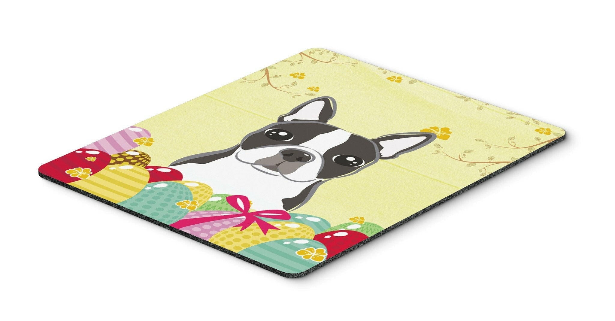 Boston Terrier Easter Egg Hunt Mouse Pad, Heat Resistant Trivet Hot Pad , Non Slip Rubber Desk Mat, Kitchen Counter Protector, Home Office Decor Gift