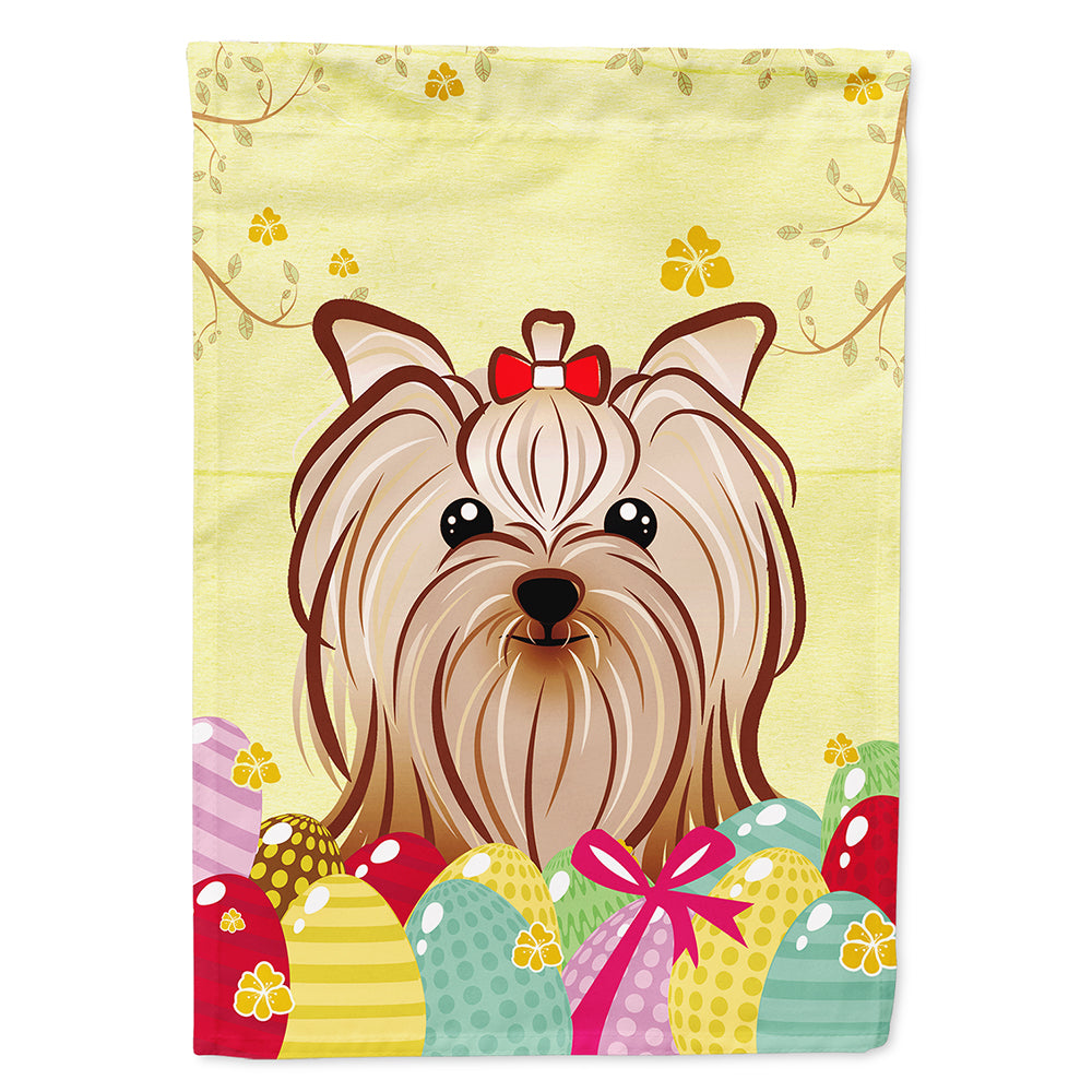 Yorkie Yorkishire Terrier Easter Egg Hunt House Flag 28x40 Porch Sleeve Pole Decorative Outside Yard Banner Artwork Wall Hanging, Polyester