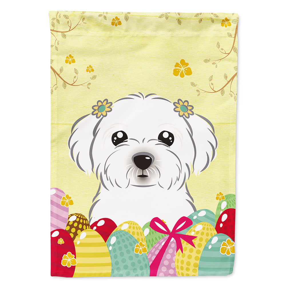 Maltese Easter Egg Hunt House Flag 28x40 Porch Sleeve Pole Decorative Outside Yard Banner Artwork Wall Hanging, Polyester