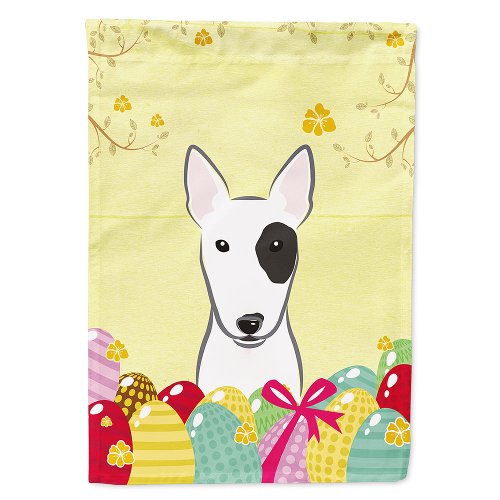 Bull Terrier Easter Egg Hunt House Flag 28x40 Porch Sleeve Pole Decorative Outside Yard Banner Artwork Wall Hanging, Polyester